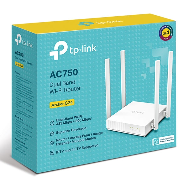 Router Wi-Fi Băng Tần Kép AC750 TP-Link Archer C24