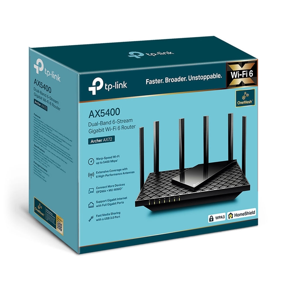 Router WiFi 6 băng tần kép TP-LINK Archer AX72