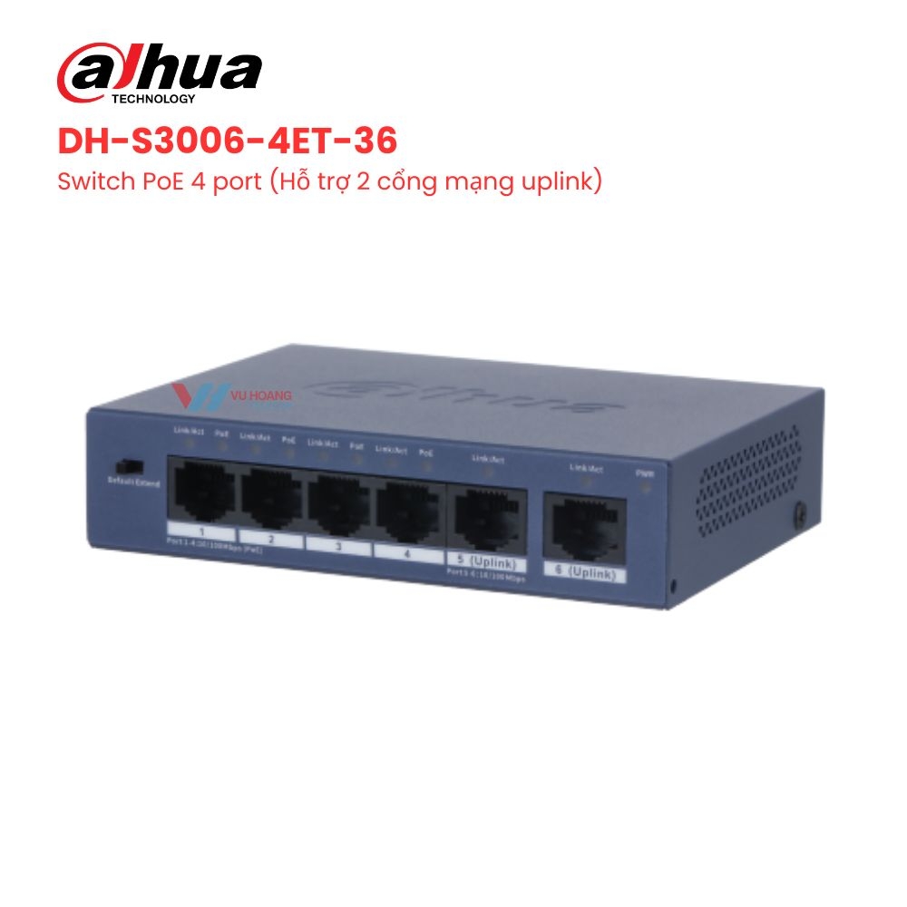 Switch PoE 4 cổng DAHUA DH-S3006-4ET-36