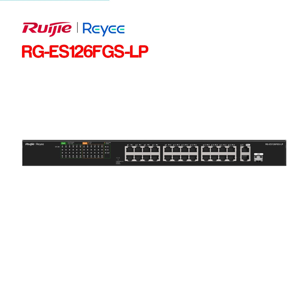 Unmanaged switch 24 cổng PoE RUIJIE REEYE RG-ES126FGS-LP