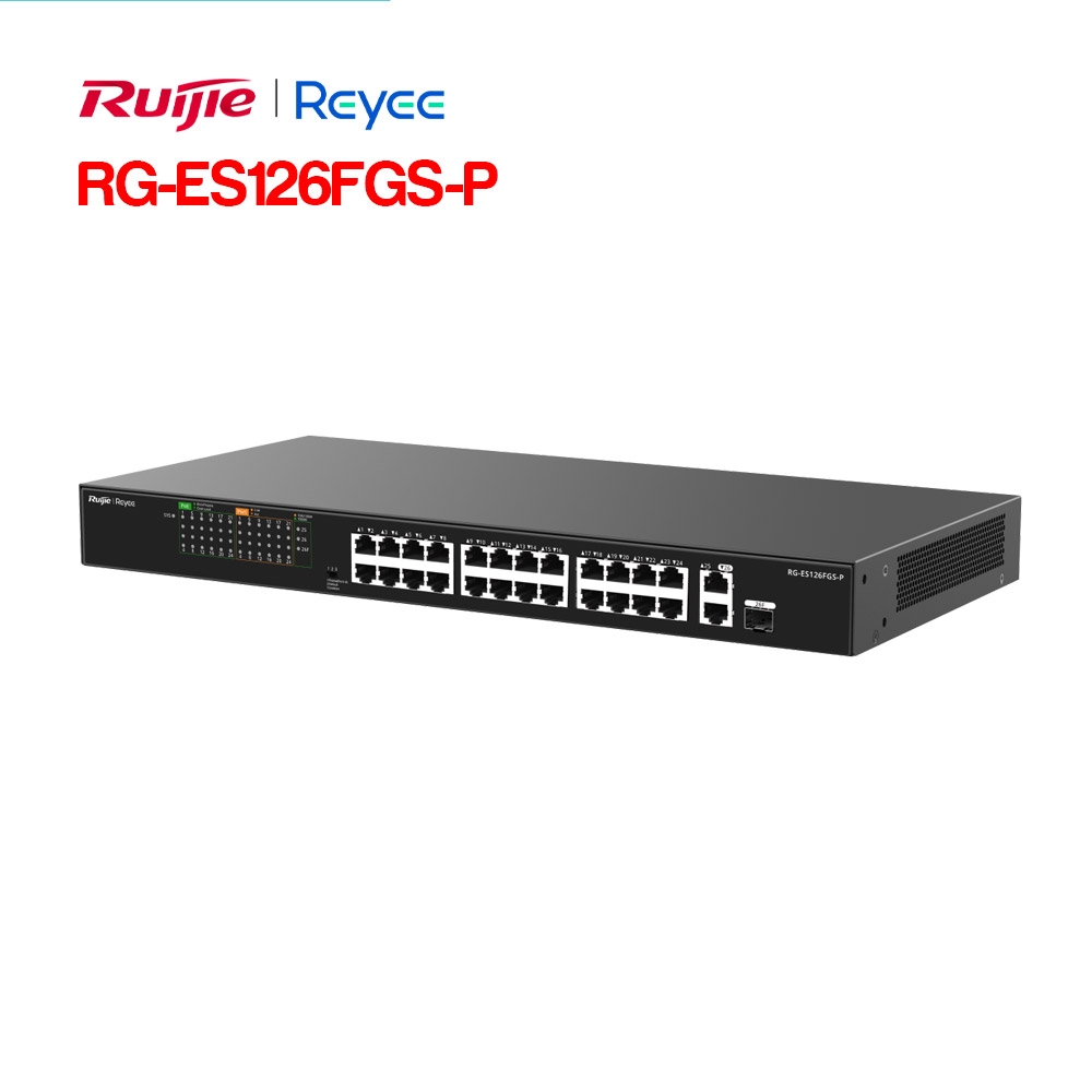 Unmanaged switch 24 cổng PoE RUIJIE REEYE RG-ES126FGS-P