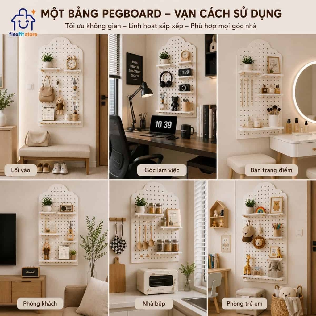 Bảng Pegboard treo tường|Tối ưu không gian, nâng tầm hiện đại