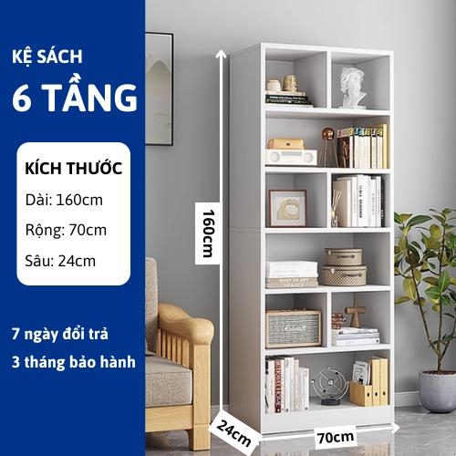Tủ Để Đồ 6 Tầng Decor Đẹp, Tủ Sách, Giá Sách Gỗ, Kệ Sách Phong Cách Bắc Âu