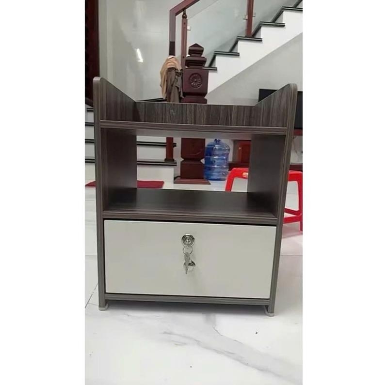 Tủ Đầu Giường Gỗ MDF Nhập Khẩu Loại Tốt Có Ngăn Kéo Khóa An Toàn