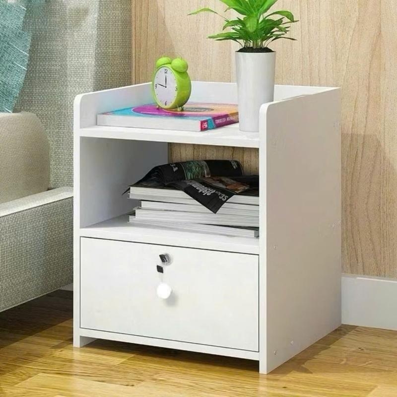 Tủ Đầu Giường Gỗ MDF Nhập Khẩu Loại Tốt Có Ngăn Kéo Khóa An Toàn