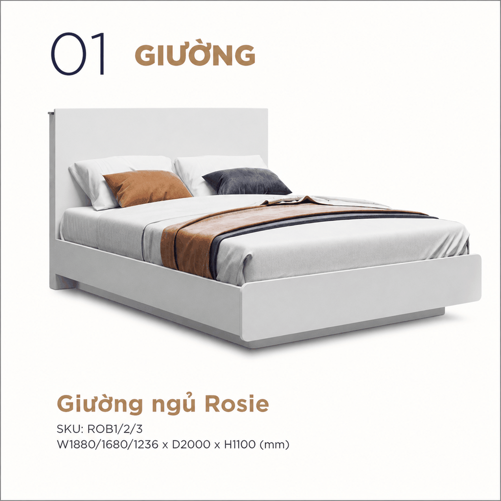 ROSIE Bed | Giường ngủ phong cách Hàn Quốc hiện đại | Flexfit Store