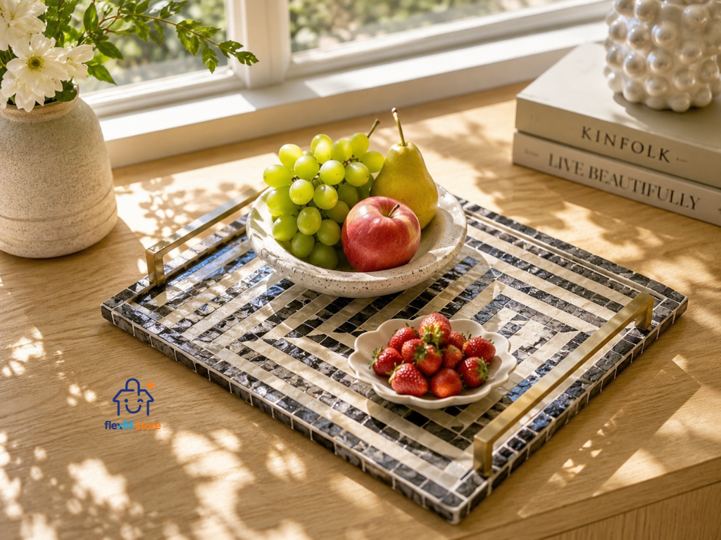 Khay Khảm Trai Thủ Công Việt Nam 35x35cm – Điểm Nhấn Sang Trọng Cho Không Gian Sống