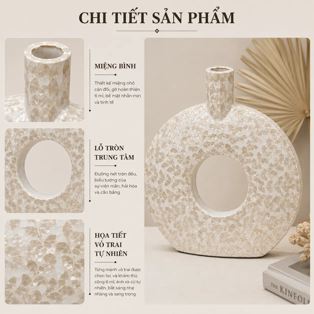 Bình Di Sản|Bình Khảm Trai Tròn Trang Trí Sang Trọng