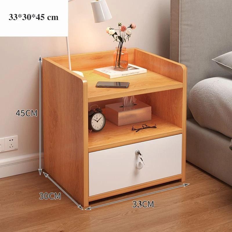 Tủ Đầu Giường Gỗ MDF Nhập Khẩu Loại Tốt Có Ngăn Kéo Khóa An Toàn