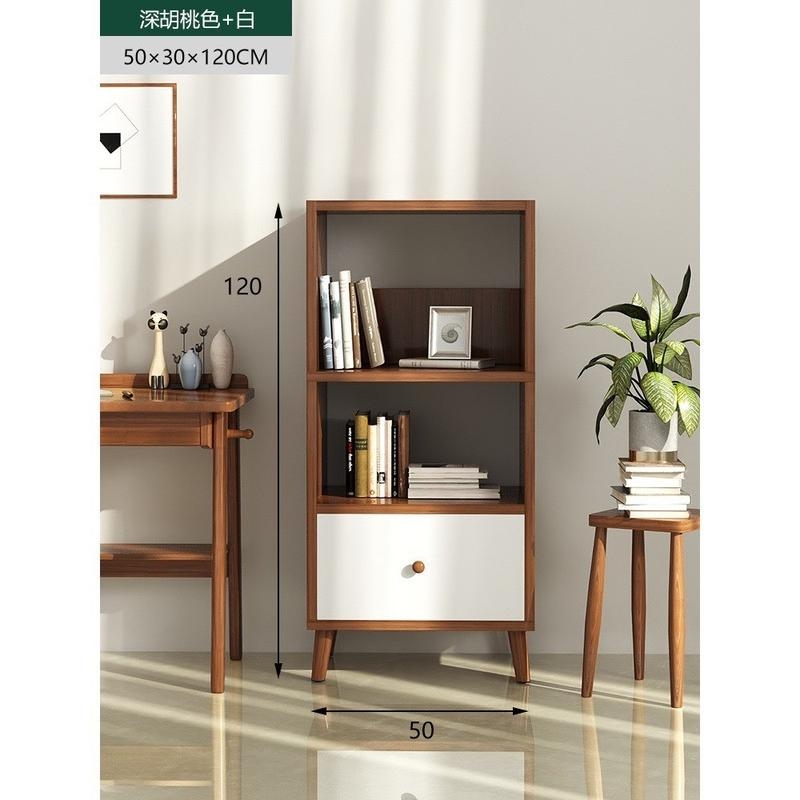 Kệ Sách Gỗ Chân Cao Phong Cách Bắc Âu, Tủ Gỗ Đa Năng Nhiều Tầng