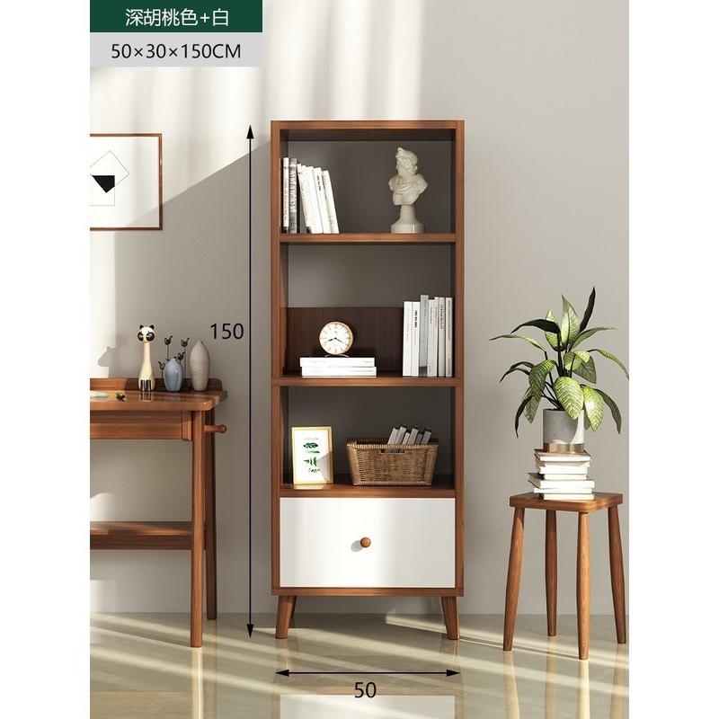 Kệ Sách Gỗ Chân Cao Phong Cách Bắc Âu, Tủ Gỗ Đa Năng Nhiều Tầng