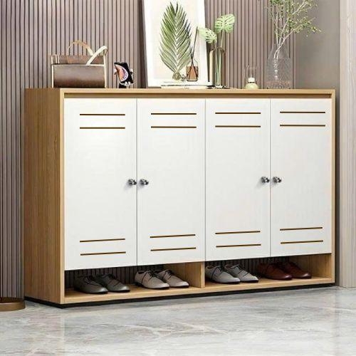 Tủ Giày Gỗ, Tủ Để Đồ Gỗ 4 Cánh Cứng Cáp Chất Liệu Gỗ MDF Phủ Melanin