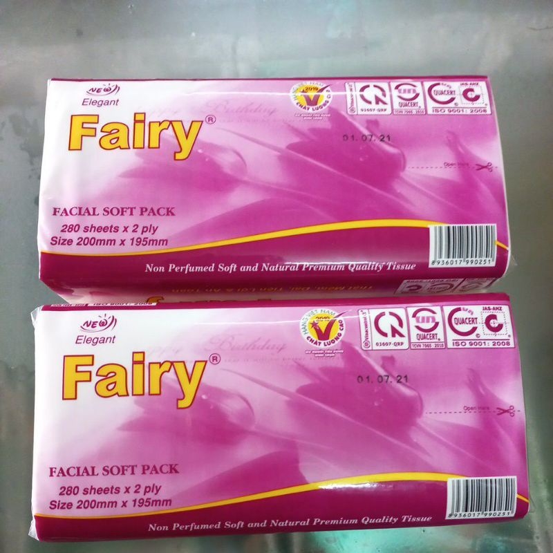 Giấy rút lụa Fairy 2 lớp x 560 tờ - 280 lần rút (36 gói/thùng)