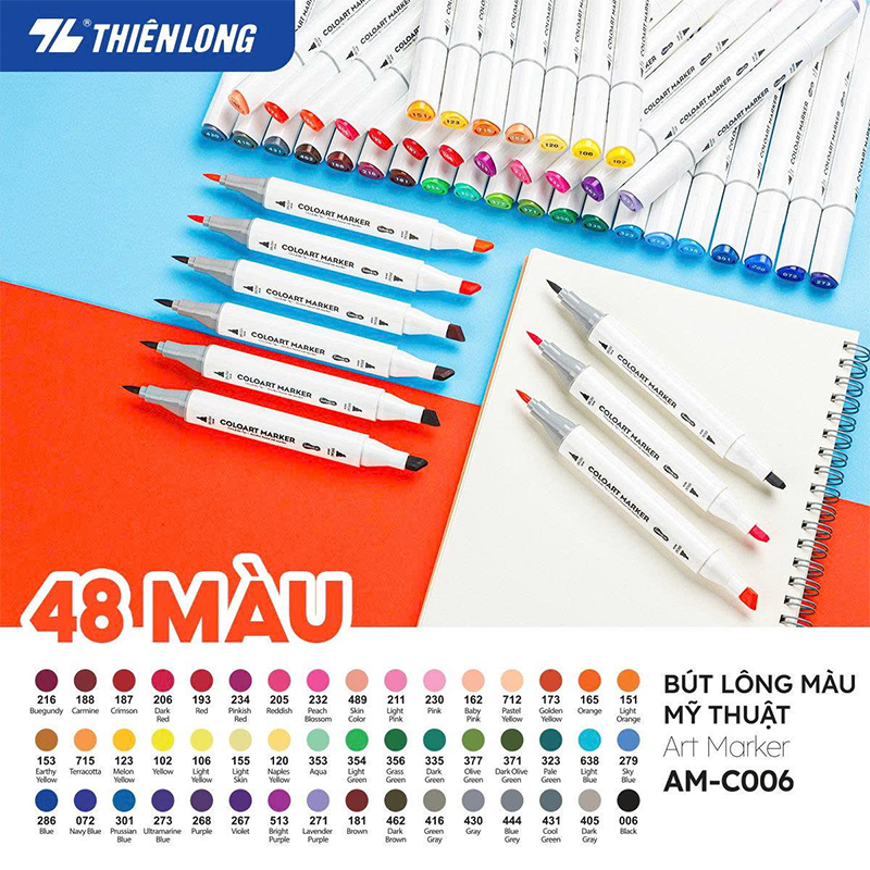 Bút lông mỹ thuật AM-C006 48 màu