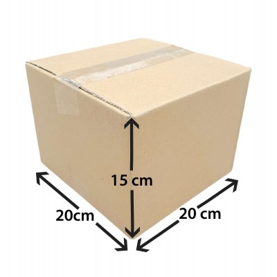 Hộp 20x20x15 cm - 3 lớp sóng B, mặt nâu, đáy mộc, nắp đối