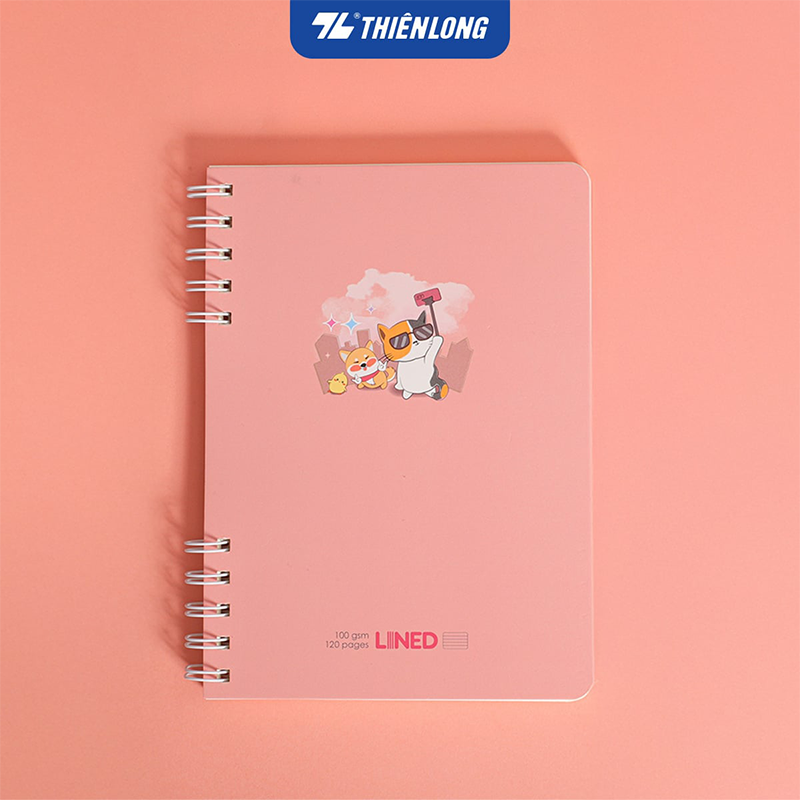 Sổ lò xo A5 MB-025 cam đào 120T kẻ ngang