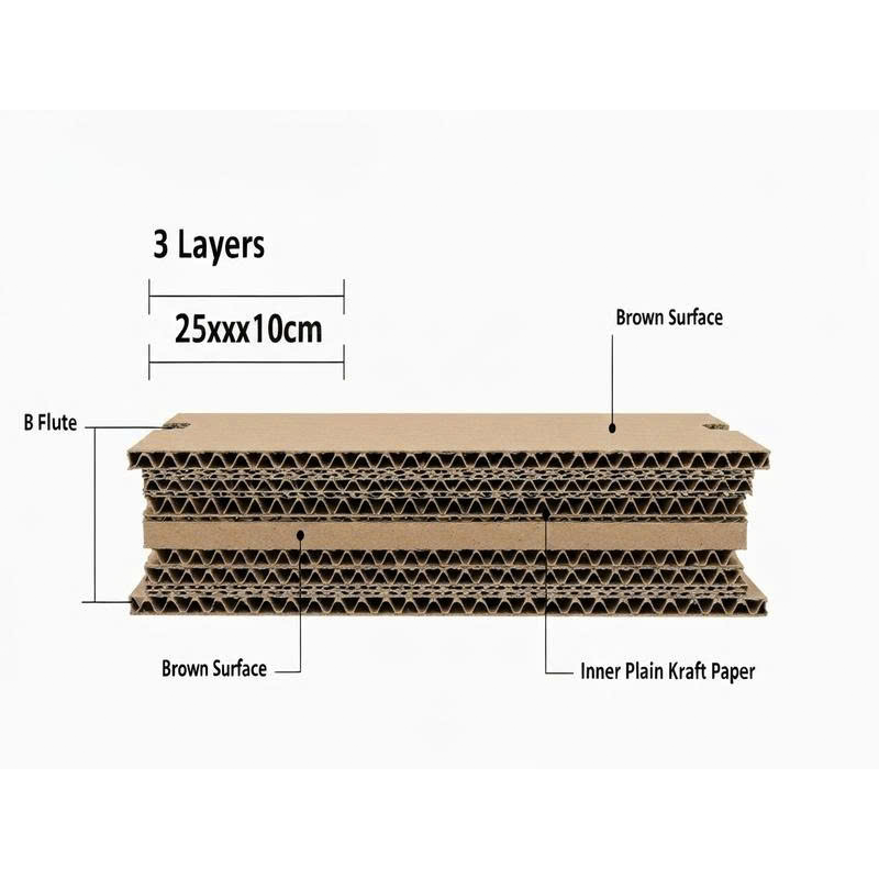 Hộp 10x6x6 cm - 3 lớp sóng B, mặt nâu, đáy mộc, nắp đối