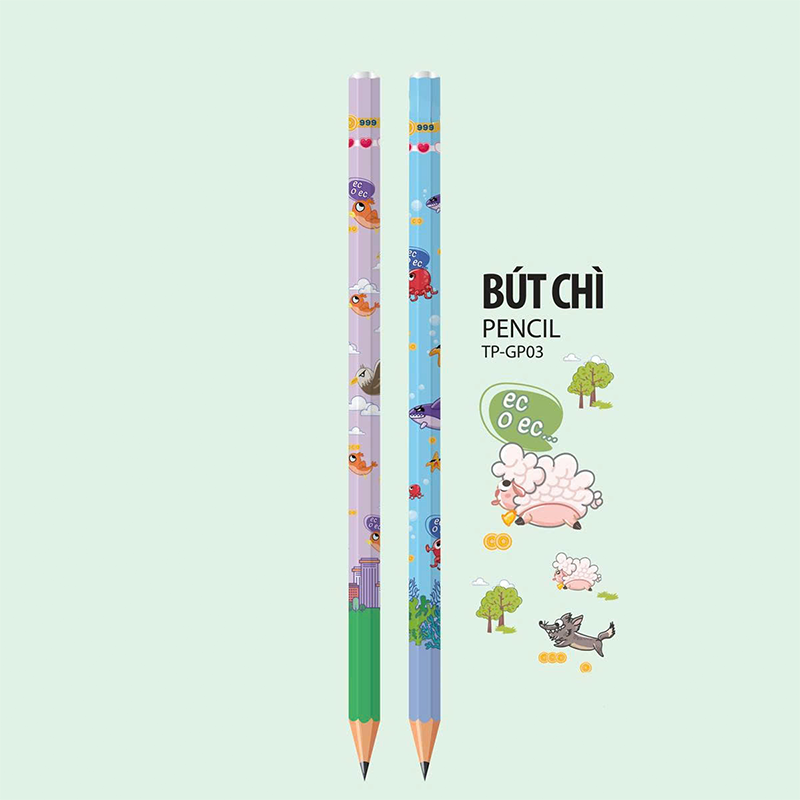 Bút chì gỗ TP-GP03 hộp 10 - 2B