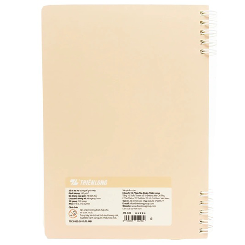 Sổ Lò Xo 2 đầu A5 MB-020 120T kẻ ngang