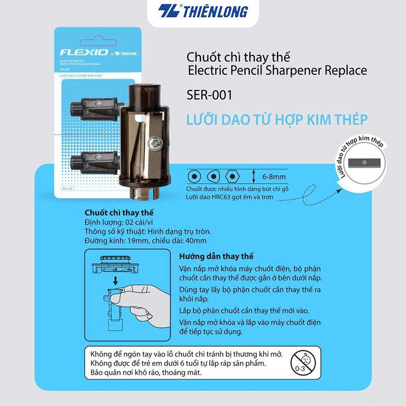 Lưỡi chuốt thay thế SER-001 vỉ 2/T216