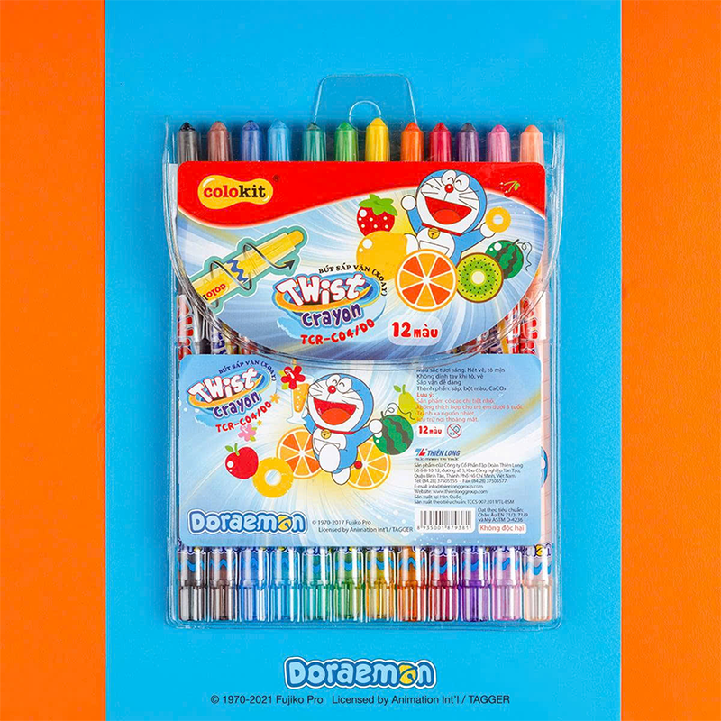 Bút sáp vặn TCR-C04/DO 12 màu