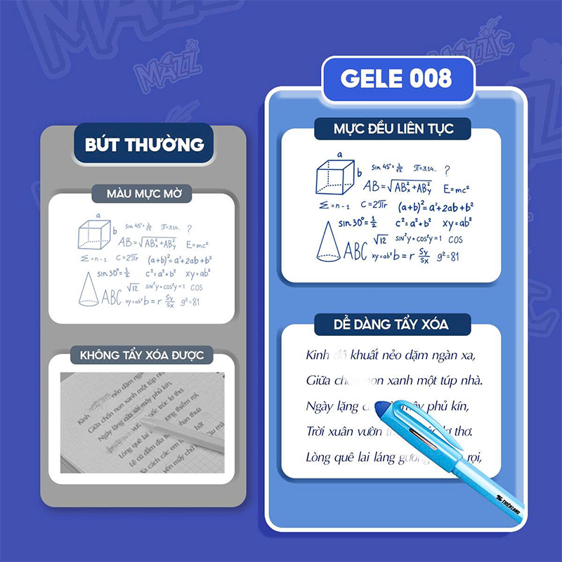 Bút gel xóa được GELE-008 hộp 20