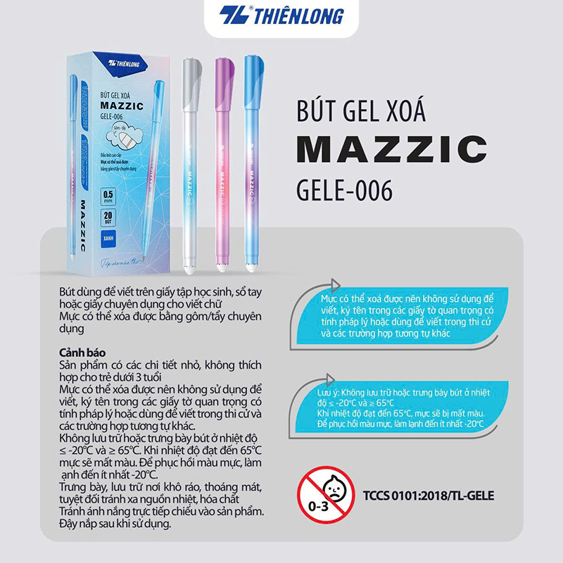 Bút gel xóa được GelE006 hộp 20