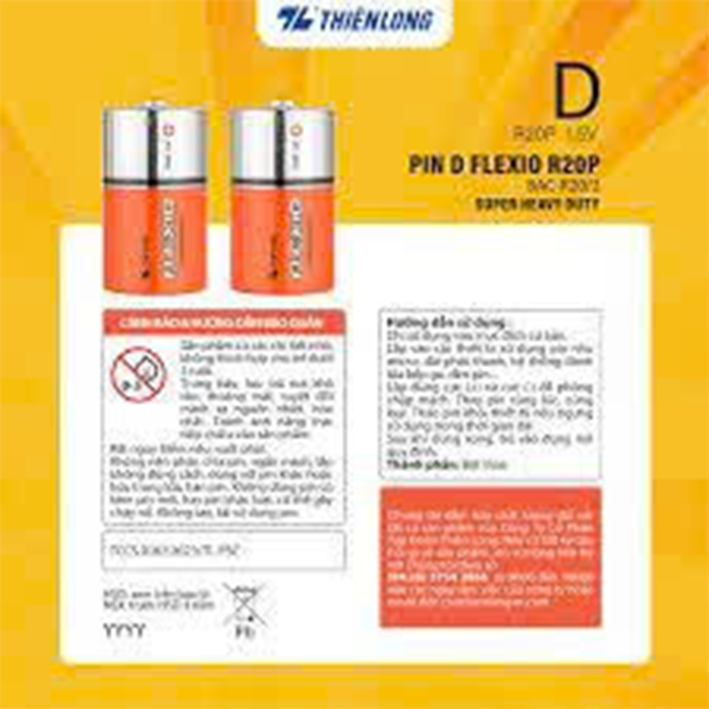 Pin Carbon D (đại) lốc 2 BAC-R20/2 - HSD 3 năm