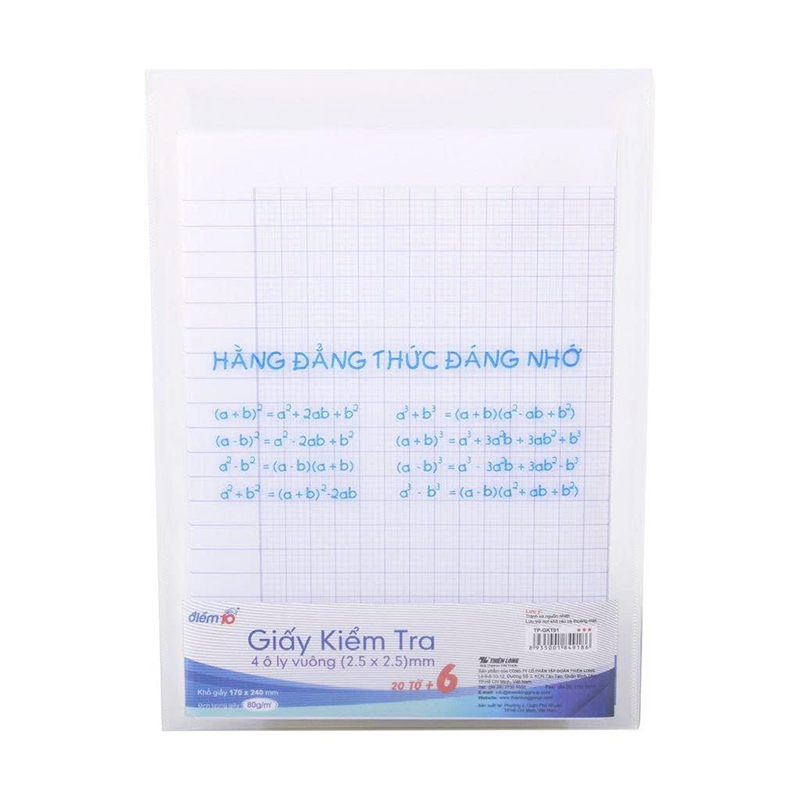 Giấy kiểm tra TP-GKT02 4 ôly vuông