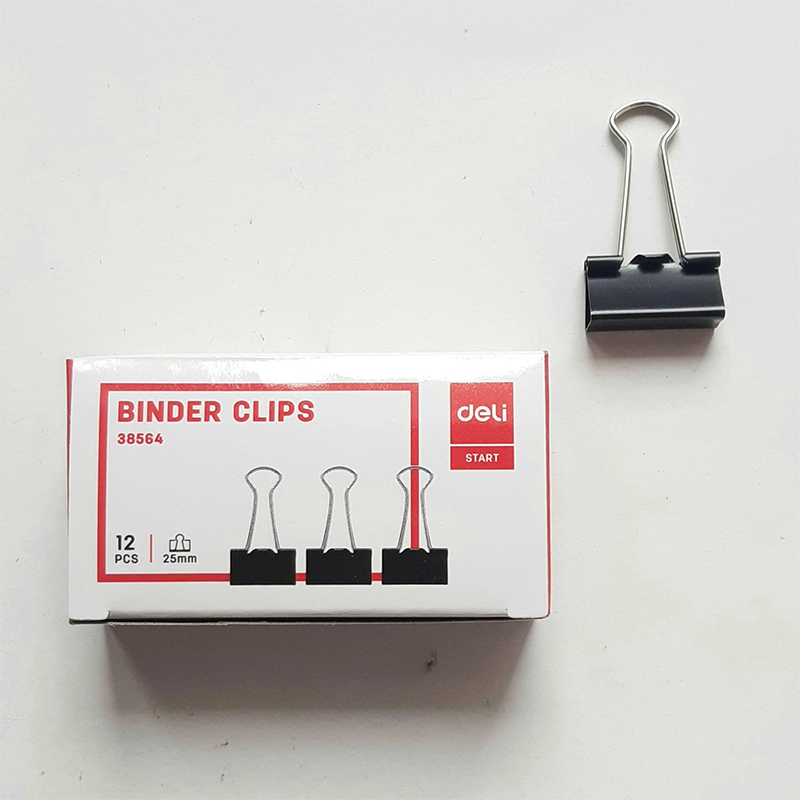 E38564_Kẹp bướm_25mm_Màu đen_hộp