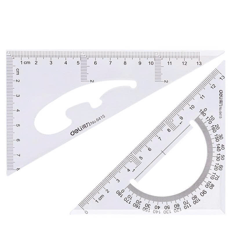6415_Bộ thước Eke 13cm_Trong suốt