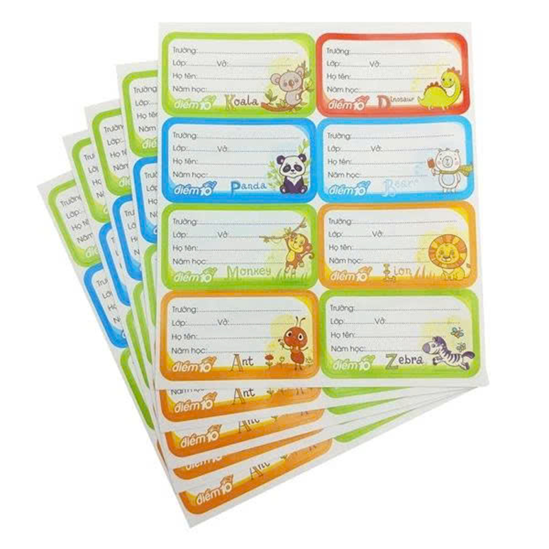 Nhãn vở NBL-008 xấp 12 hộp 50