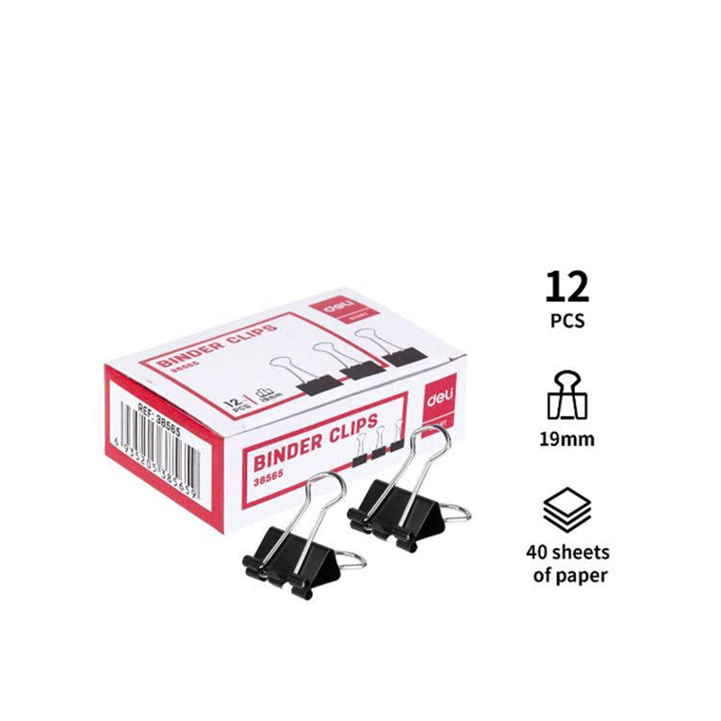 E38565_Kẹp bướm_19mm_Màu đen_hộp