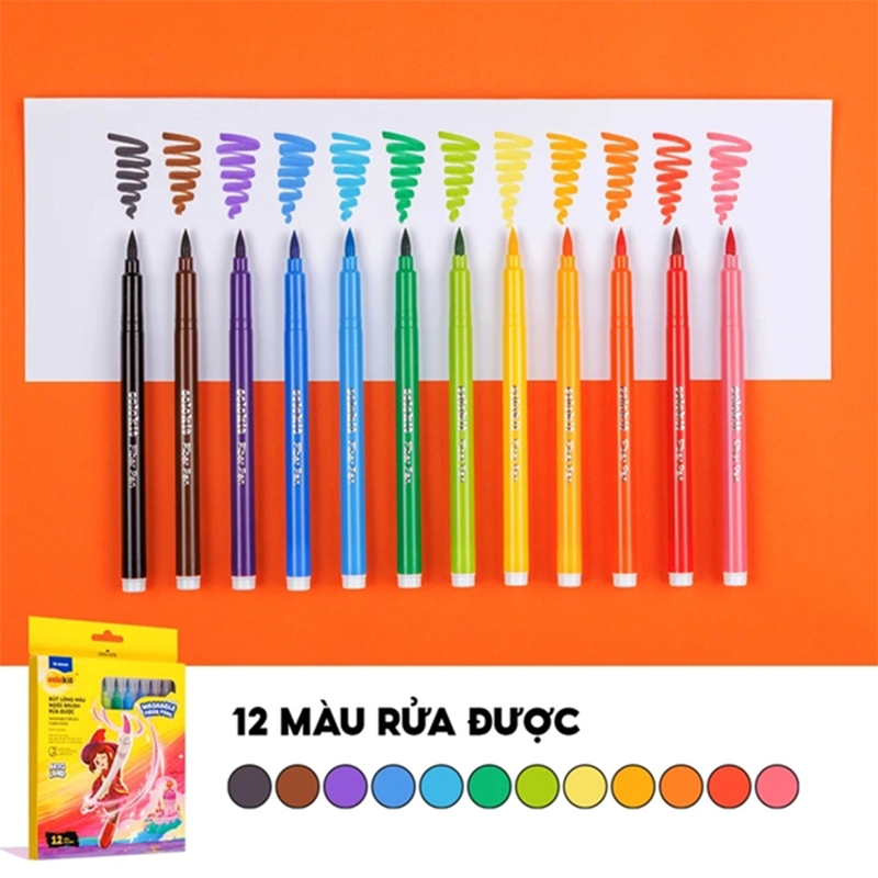 Bút lông màu rửa được SWM-C010/AK 12 màu