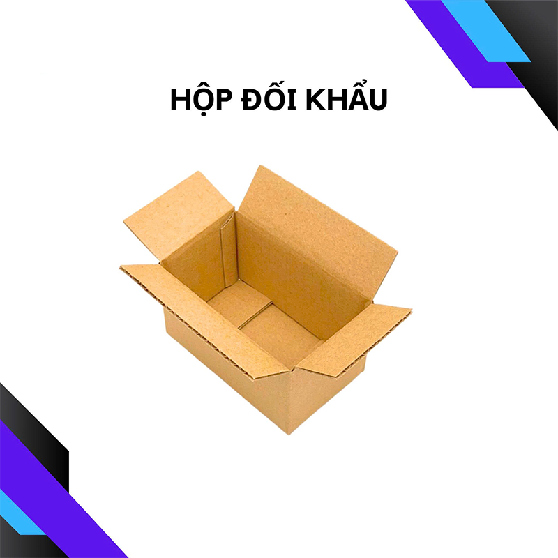 Hộp 12x10x5 cm - 3 lớp sóng B, mặt nâu, đáy mộc, nắp đối
