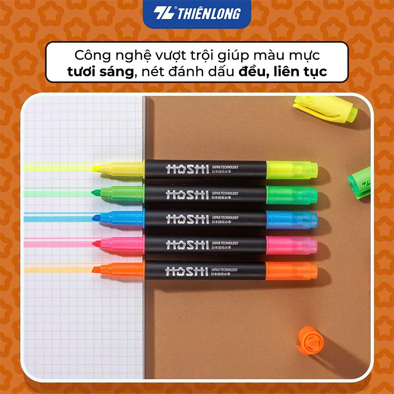 BÚT DẠ QUANG HL-018/HS CAM HỘP 10