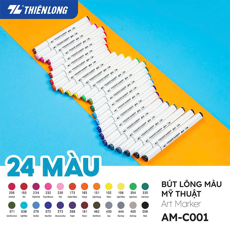 Bút lông mỹ thuật AM-C001 24 màu