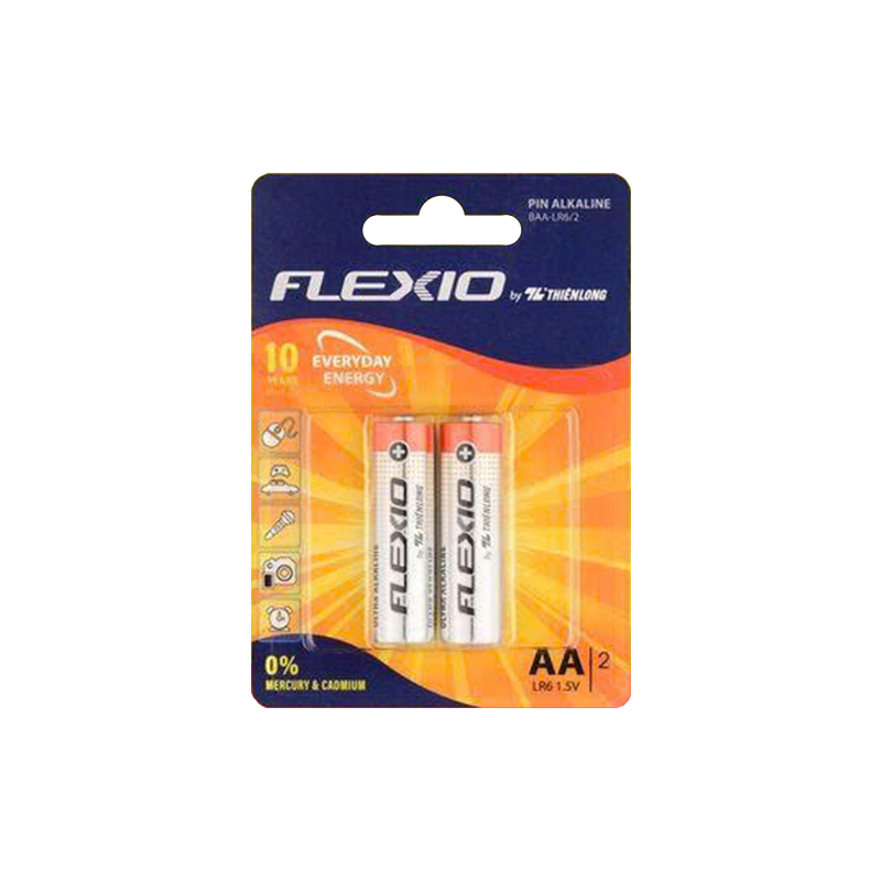 Pin Alkaline AA (tiểu) vỉ 2 BAA-LR6/2 - HSD 10 năm