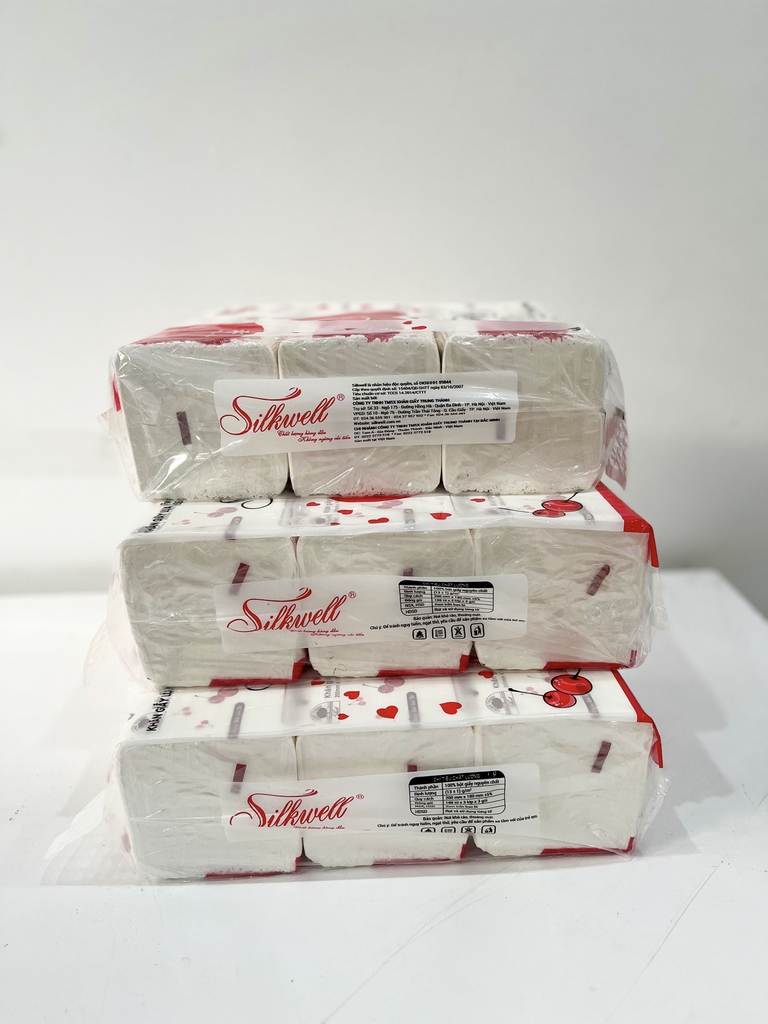 Giấy rút Silkwell Cherry 564 tờ, 3 lớp, 188 lần rút