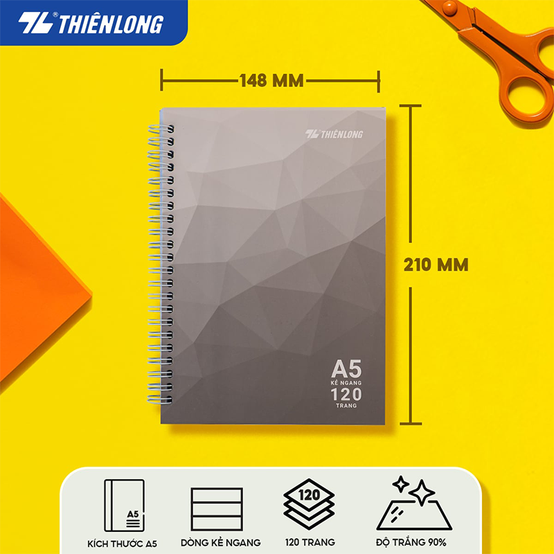 Sổ lò xo NGANG A5 120T MB-011 lốc