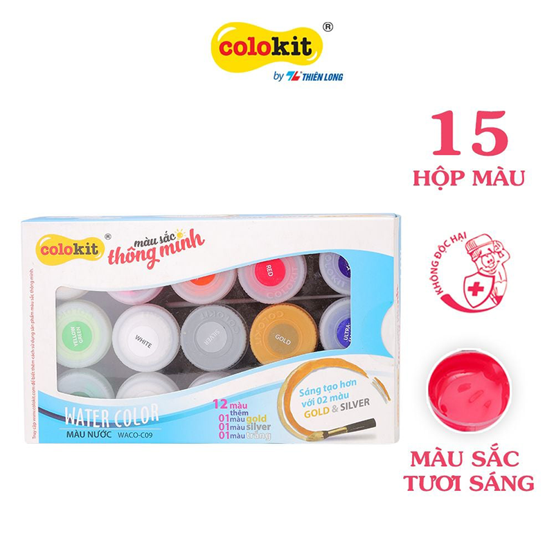 Màu nước WACO-C09 Silver khay 6/T360