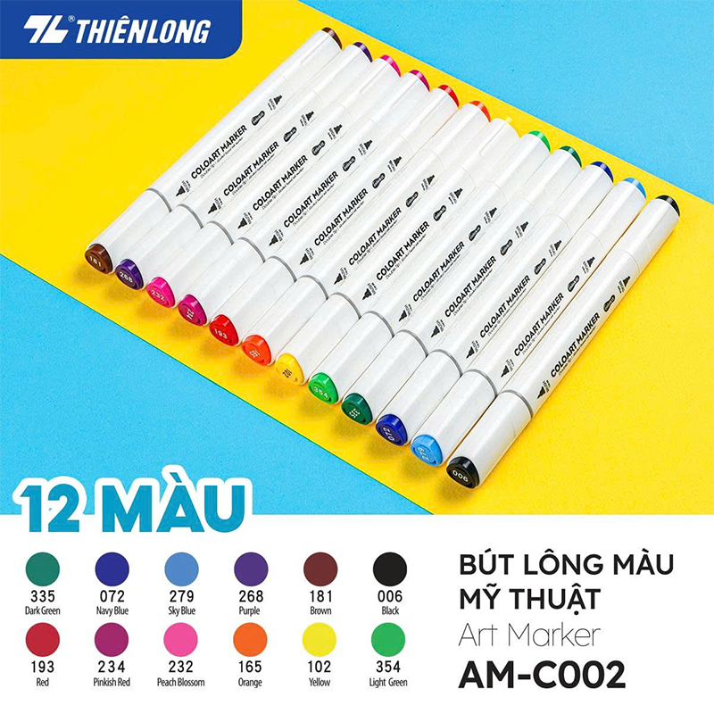Bút lông mỹ thuật AM-C002 12 màu