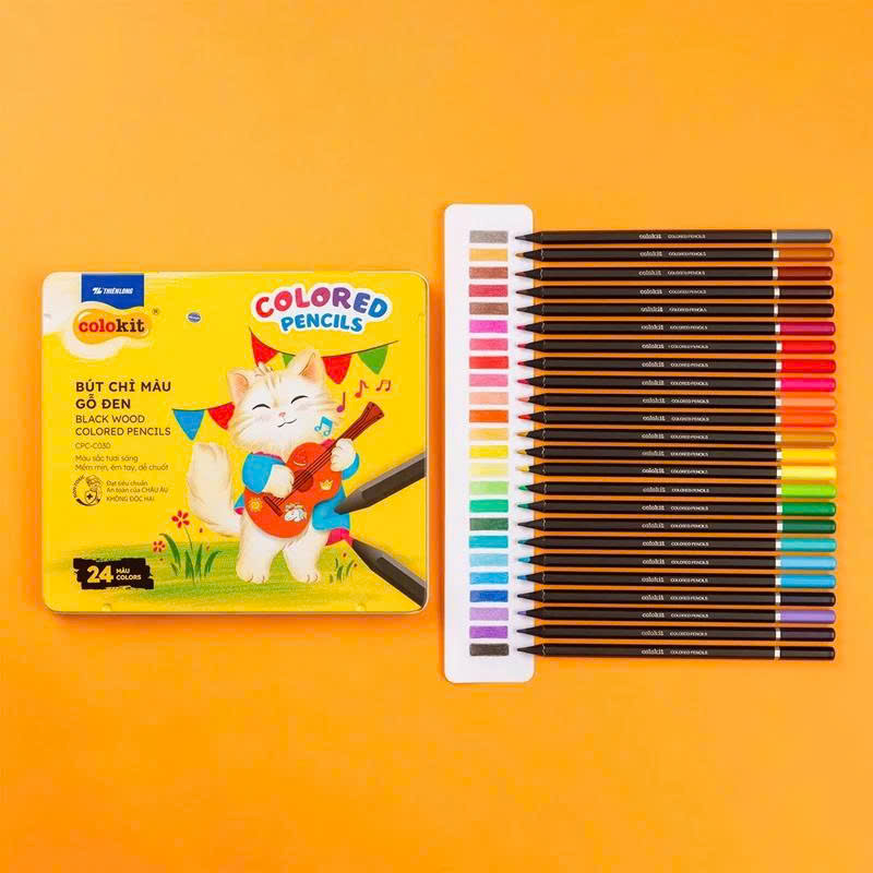 Bút chì màu gỗ đen CPC-C029 12 màu