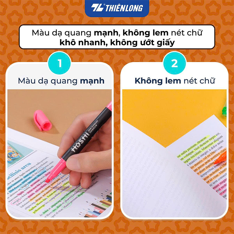 BÚT DẠ QUANG HL-018/HS CAM HỘP 10