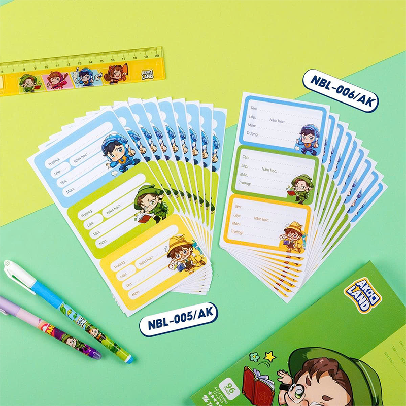 Nhãn vở NBL-005/AK xấp 15 hộp 50