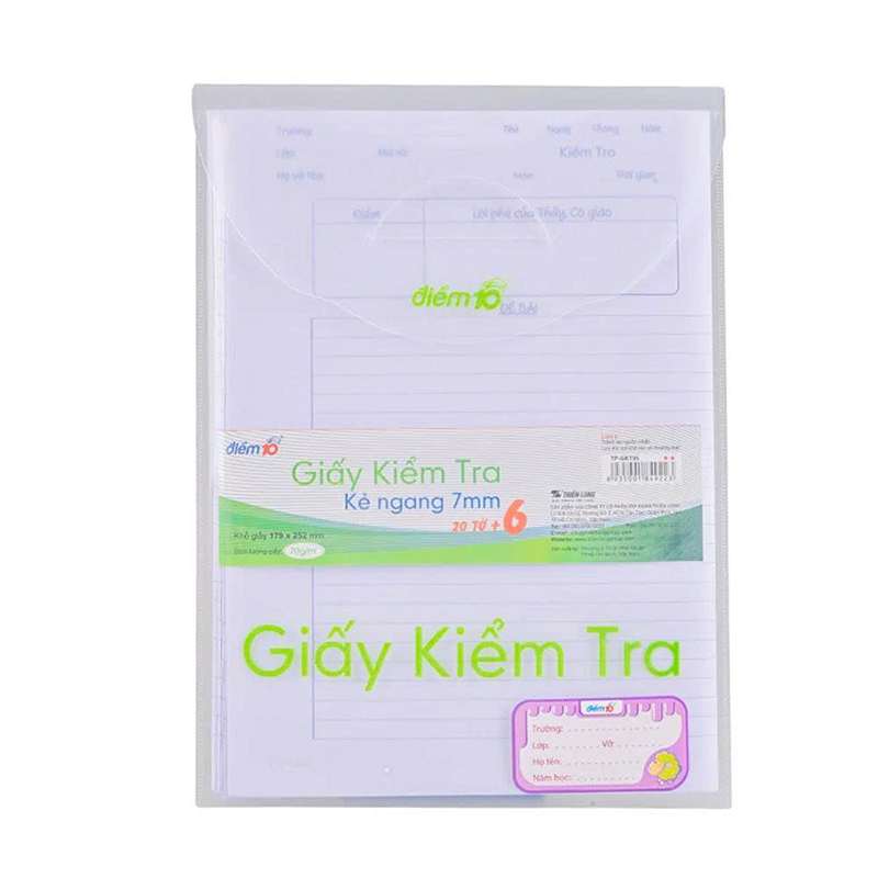 Giấy kiểm tra TP-GKT09 4 ôly ngang