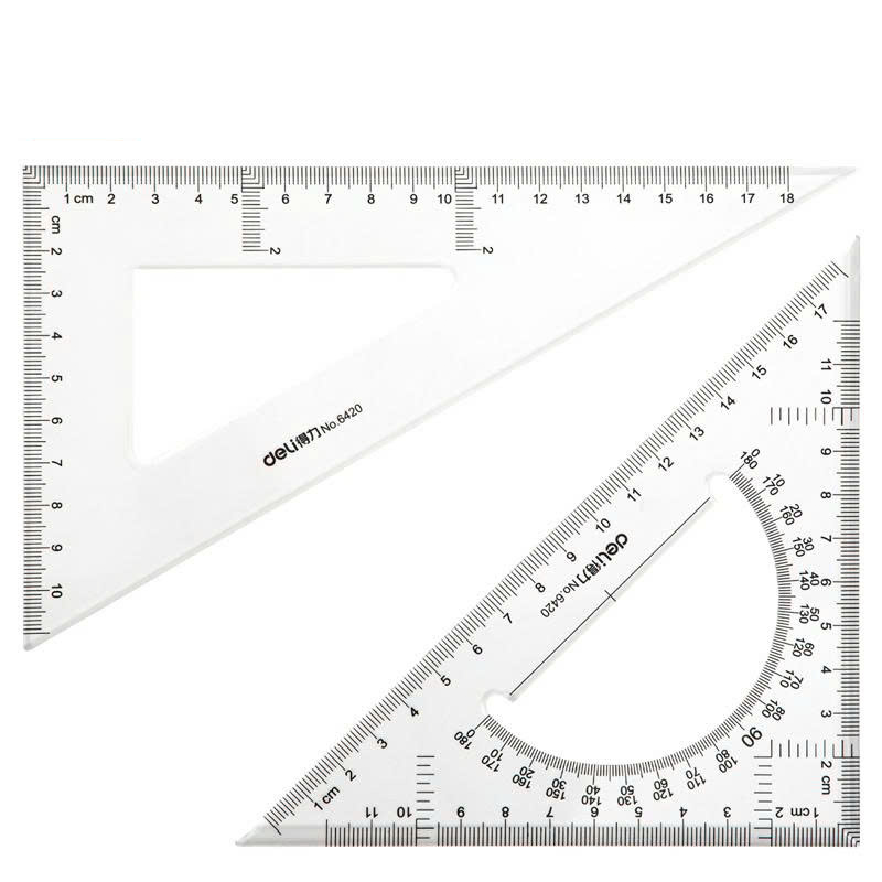 6420_Bộ thước Eke 18cm_Trong suốt