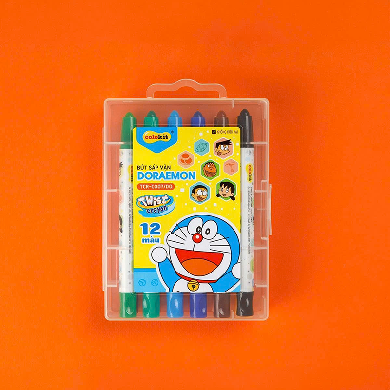 Bút sáp vặn TCR-C007/DO 12 màu