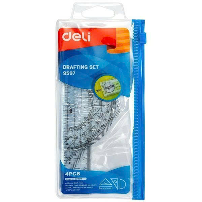 E9597_Bộ thước_4pcs_Trong suốt_bộ