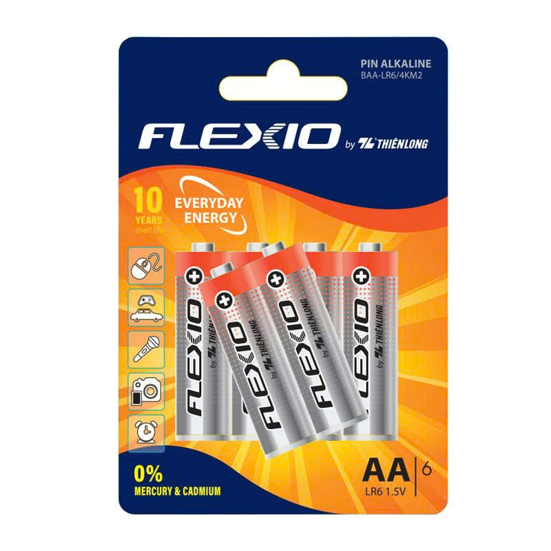 Pin Alkaline AA (tiểu) vỉ 4 BAA-LR6/4 - HSD 10 năm